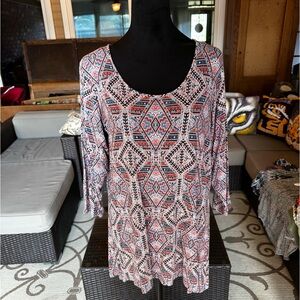 Rose and Olive size 1x Colorful Aztec Style Blouse